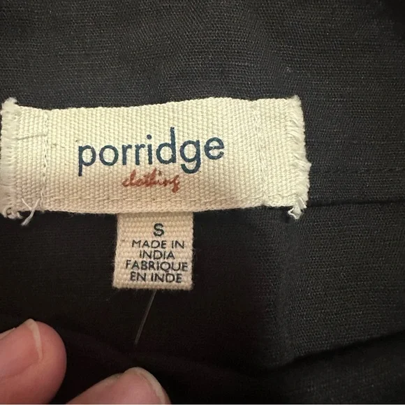 NWT Anthropologie Porridge• Black Cotton and Linen Square neck crop top size s - Picture 6 of 9